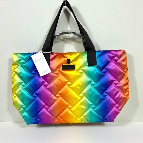 Kurt Geiger London Ombre Rainbow Quilted Shopper Bag Open Miscellaneous NWT - Picture 8 of 16